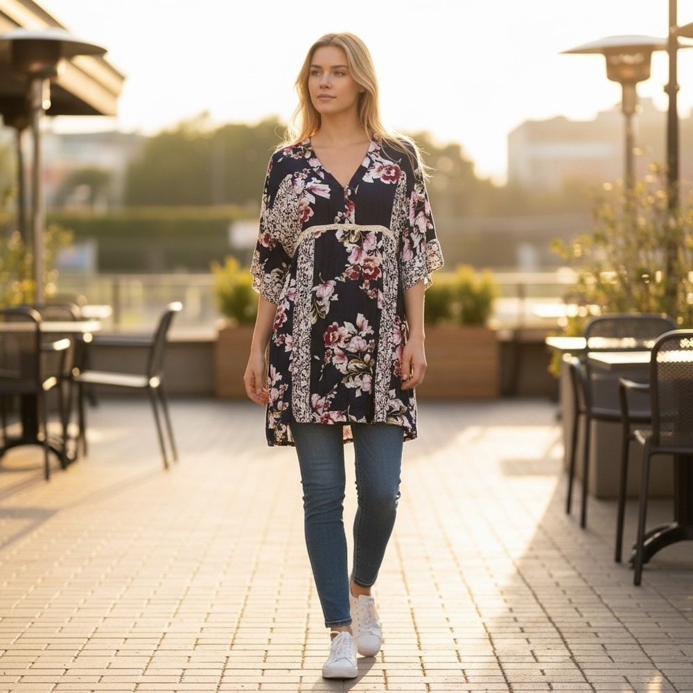 Umgee Boho Blue Floral Dress
New